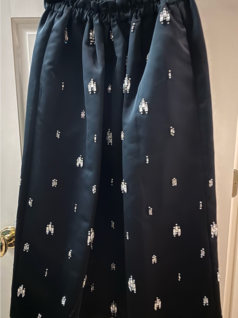 A.L.C. Black A-Line Skirt with Silver Sequin Accents